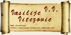 Vasilije Vitezović vizit kartica